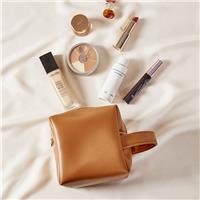 Cube-Shaped PU Leather Cosmetic Bag – Compact Travel Makeup Organizer